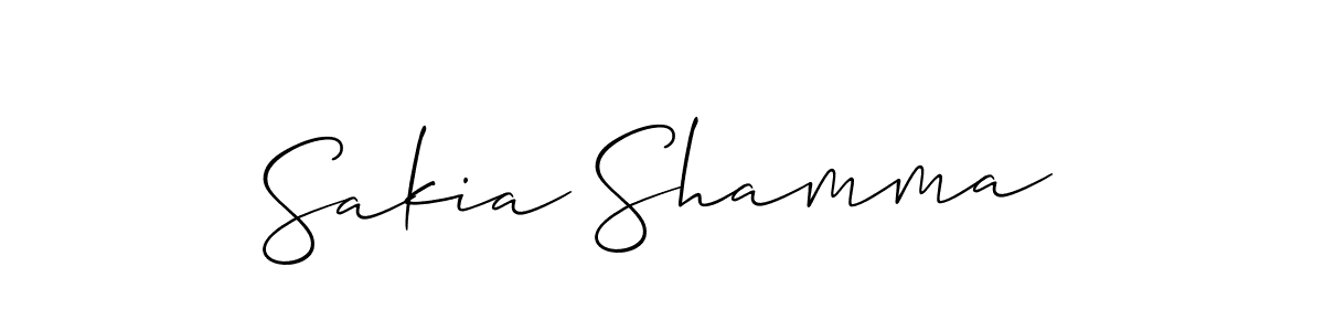 How to make Sakia Shamma name signature. Use Allison_Script style for creating short signs online. This is the latest handwritten sign. Sakia Shamma signature style 2 images and pictures png