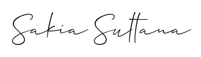 Designed for modern professionals: Sakia Sultana name signature crafted with Allison_Script script. Ready for digital PDF workflows. Sakia Sultana signature style 2 images and pictures png