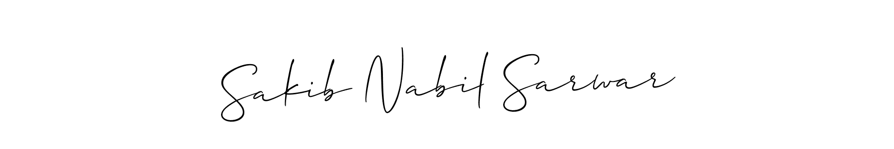 How to make Sakib Nabil Sarwar signature? Allison_Script is a professional autograph style. Create handwritten signature for Sakib Nabil Sarwar name. Sakib Nabil Sarwar signature style 2 images and pictures png