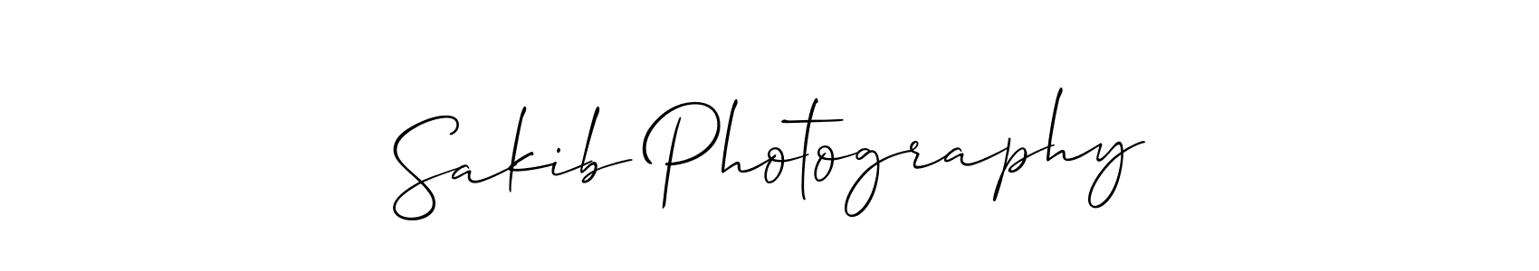 Make a beautiful signature design for name Sakib Photography. With this signature (Allison_Script) style, you can create a handwritten signature for free. Sakib Photography signature style 2 images and pictures png