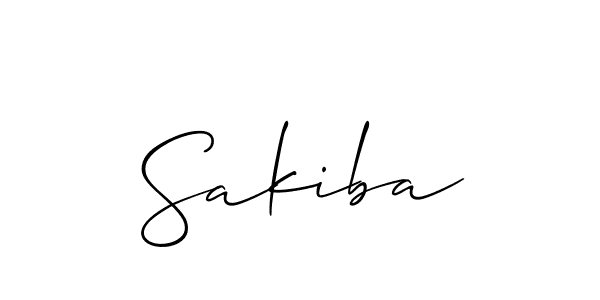 Create a beautiful signature design for name Sakiba. With this signature (Allison_Script) fonts, you can make a handwritten signature for free. Sakiba signature style 2 images and pictures png