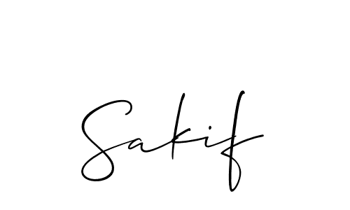 if you are searching for the best signature style for your name Sakif. so please give up your signature search. here we have designed multiple signature styles  using Allison_Script. Sakif signature style 2 images and pictures png