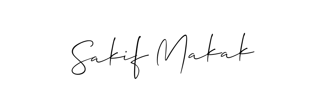 Create a beautiful signature design for name Sakif Makak. With this signature (Allison_Script) fonts, you can make a handwritten signature for free. Sakif Makak signature style 2 images and pictures png