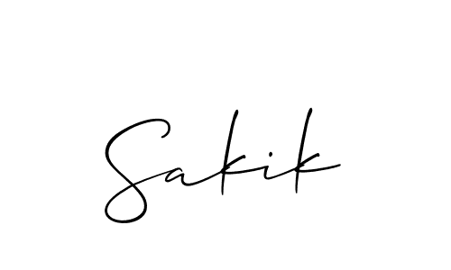 The best way (Allison_Script) to make a short signature is to pick only two or three words in your name. The name Sakik include a total of six letters. For converting this name. Sakik signature style 2 images and pictures png