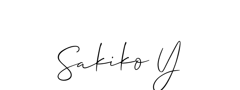 Allison_Script is a professional signature style that is perfect for those who want to add a touch of class to their signature. It is also a great choice for those who want to make their signature more unique. Get Sakiko Y name to fancy signature for free. Sakiko Y signature style 2 images and pictures png