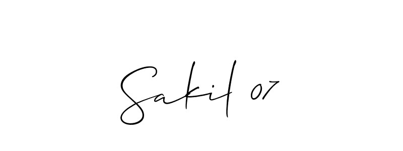 This is the best signature style for the Sakil 07 name. Also you like these signature font (Allison_Script). Mix name signature. Sakil 07 signature style 2 images and pictures png