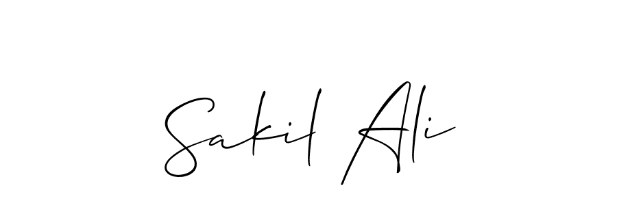 Allison_Script is a professional signature style that is perfect for those who want to add a touch of class to their signature. It is also a great choice for those who want to make their signature more unique. Get Sakil Ali name to fancy signature for free. Sakil Ali signature style 2 images and pictures png