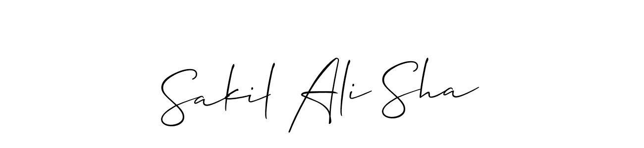 How to make Sakil Ali Sha name signature. Use Allison_Script style for creating short signs online. This is the latest handwritten sign. Sakil Ali Sha signature style 2 images and pictures png