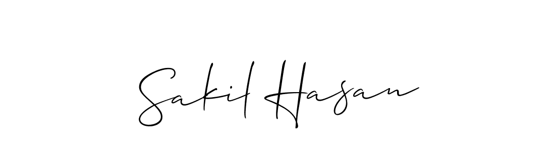 Make a beautiful signature design for name Sakil Hasan. With this signature (Allison_Script) style, you can create a handwritten signature for free. Sakil Hasan signature style 2 images and pictures png