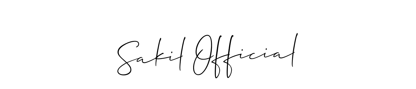 How to make Sakil Official name signature. Use Allison_Script style for creating short signs online. This is the latest handwritten sign. Sakil Official signature style 2 images and pictures png