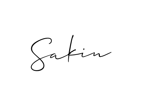Design your own signature with our free online signature maker. With this signature software, you can create a handwritten (Allison_Script) signature for name Sakin. Sakin signature style 2 images and pictures png