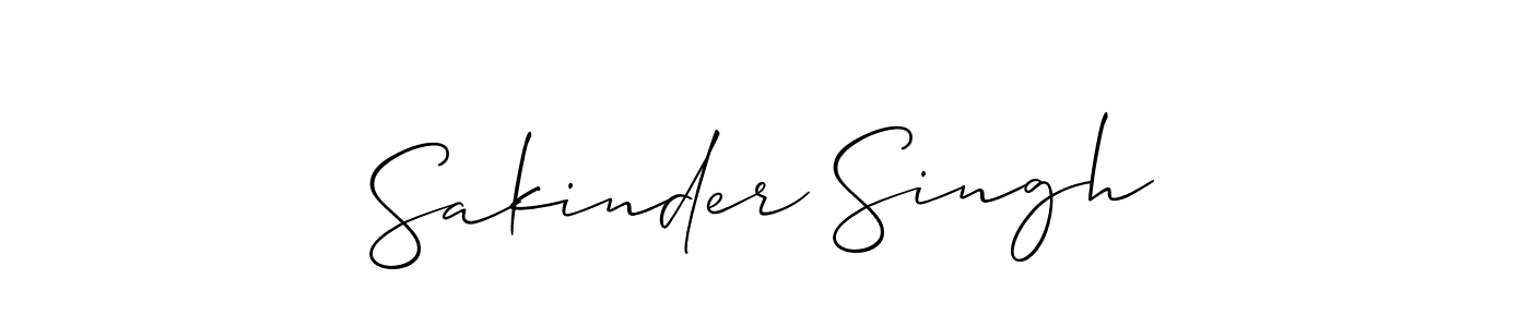 Sakinder Singh stylish signature style. Best Handwritten Sign (Allison_Script) for my name. Handwritten Signature Collection Ideas for my name Sakinder Singh. Sakinder Singh signature style 2 images and pictures png