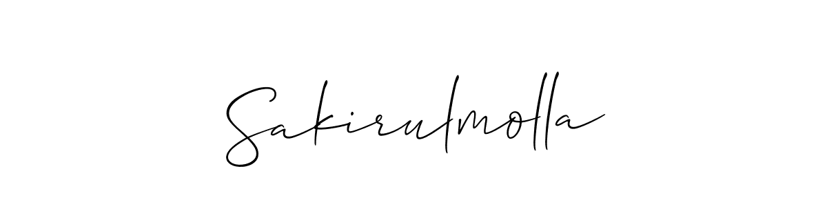 How to make Sakirulmolla signature? Allison_Script is a professional autograph style. Create handwritten signature for Sakirulmolla name. Sakirulmolla signature style 2 images and pictures png