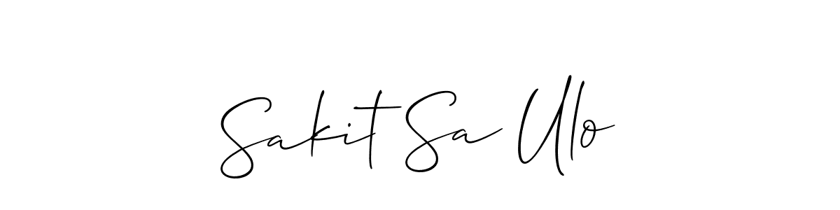 How to make Sakit Sa Ulo signature? Allison_Script is a professional autograph style. Create handwritten signature for Sakit Sa Ulo name. Sakit Sa Ulo signature style 2 images and pictures png