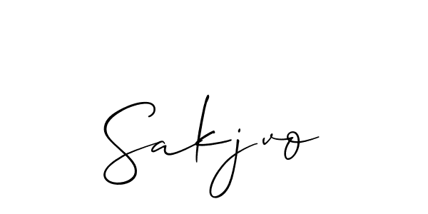Allison_Script is a professional signature style that is perfect for those who want to add a touch of class to their signature. It is also a great choice for those who want to make their signature more unique. Get Sakjvo name to fancy signature for free. Sakjvo signature style 2 images and pictures png