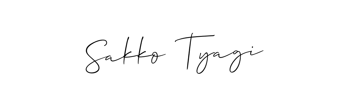 if you are searching for the best signature style for your name Sakko  Tyagi. so please give up your signature search. here we have designed multiple signature styles  using Allison_Script. Sakko  Tyagi signature style 2 images and pictures png