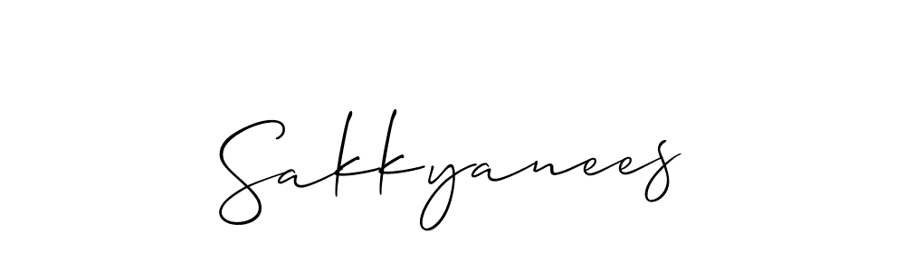 Use a signature maker to create a handwritten signature online. With this signature software, you can design (Allison_Script) your own signature for name Sakkyanees. Sakkyanees signature style 2 images and pictures png