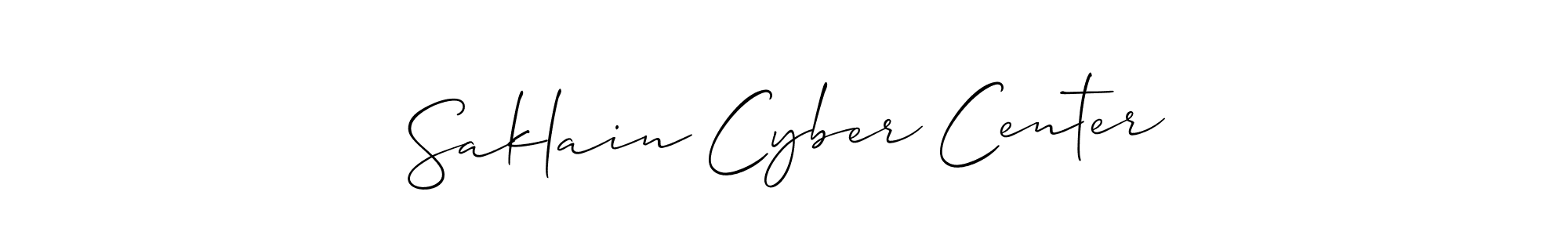 Make a short Saklain Cyber Center signature style. Manage your documents anywhere anytime using Allison_Script. Create and add eSignatures, submit forms, share and send files easily. Saklain Cyber Center signature style 2 images and pictures png