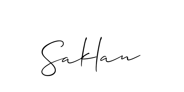 Also we have Saklan name is the best signature style. Create professional handwritten signature collection using Allison_Script autograph style. Saklan signature style 2 images and pictures png