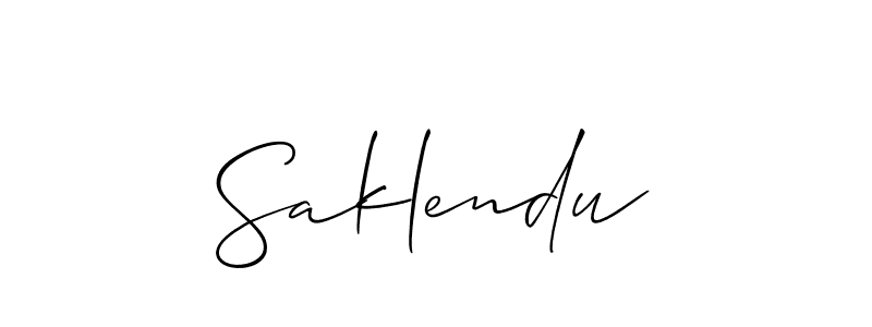 Make a beautiful signature design for name Saklendu. Use this online signature maker to create a handwritten signature for free. Saklendu signature style 2 images and pictures png