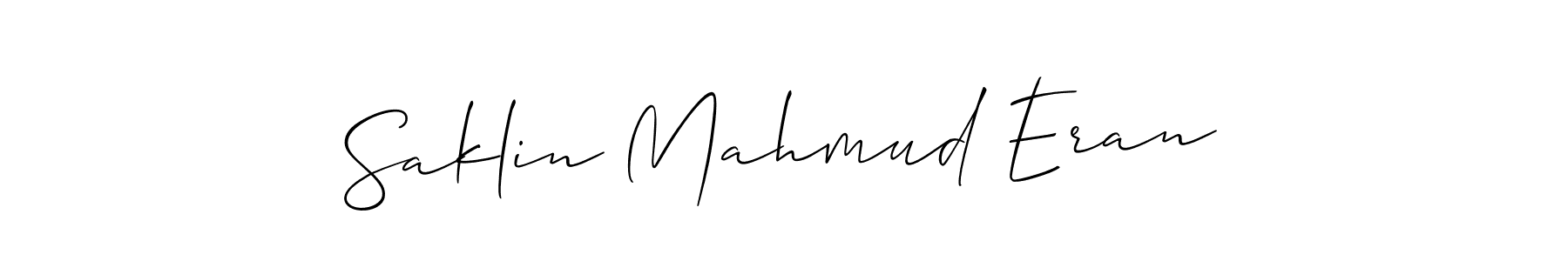 It looks lik you need a new signature style for name Saklin Mahmud Eran. Design unique handwritten (Allison_Script) signature with our free signature maker in just a few clicks. Saklin Mahmud Eran signature style 2 images and pictures png