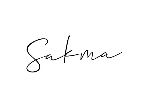 Design your own signature with our free online signature maker. With this signature software, you can create a handwritten (Allison_Script) signature for name Sakma. Sakma signature style 2 images and pictures png