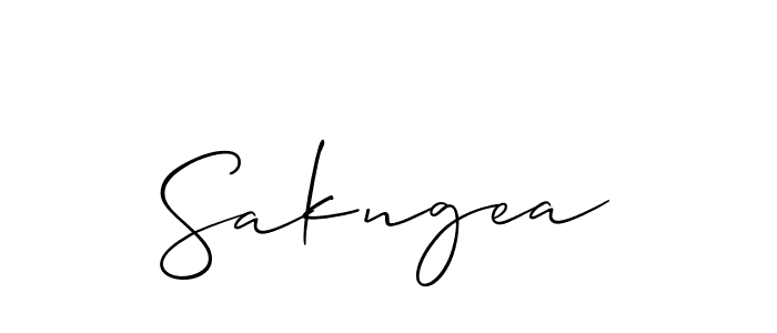 How to make Sakngea signature? Allison_Script is a professional autograph style. Create handwritten signature for Sakngea name. Sakngea signature style 2 images and pictures png