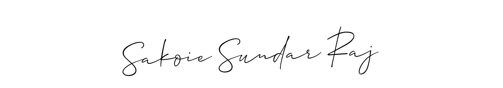 if you are searching for the best signature style for your name Sakoie Sundar Raj. so please give up your signature search. here we have designed multiple signature styles  using Allison_Script. Sakoie Sundar Raj signature style 2 images and pictures png