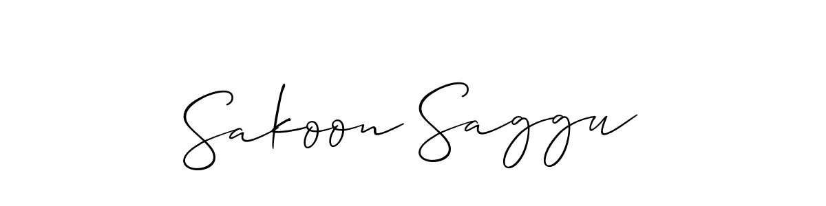 Design your own signature with our free online signature maker. With this signature software, you can create a handwritten (Allison_Script) signature for name Sakoon Saggu. Sakoon Saggu signature style 2 images and pictures png