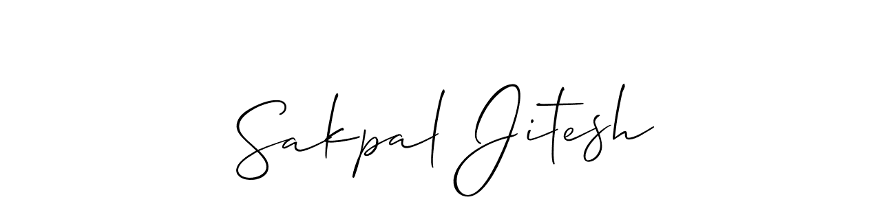 Allison_Script is a professional signature style that is perfect for those who want to add a touch of class to their signature. It is also a great choice for those who want to make their signature more unique. Get Sakpal Jitesh name to fancy signature for free. Sakpal Jitesh signature style 2 images and pictures png