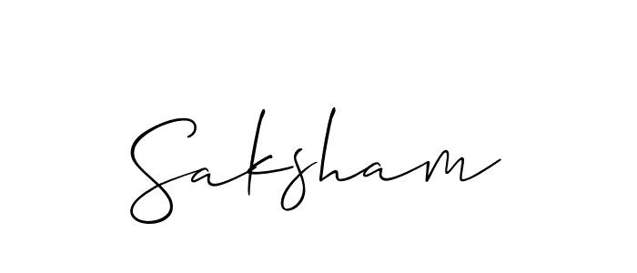 The best way (Allison_Script) to make a short signature is to pick only two or three words in your name. The name Saksham include a total of six letters. For converting this name. Saksham signature style 2 images and pictures png