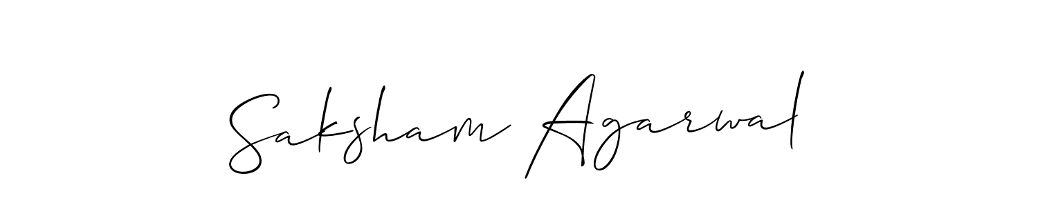 How to make Saksham Agarwal name signature. Use Allison_Script style for creating short signs online. This is the latest handwritten sign. Saksham Agarwal signature style 2 images and pictures png