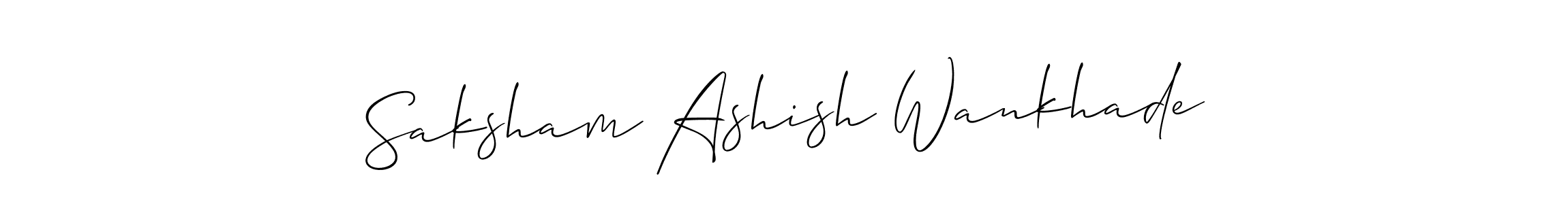 Saksham Ashish Wankhade stylish signature style. Best Handwritten Sign (Allison_Script) for my name. Handwritten Signature Collection Ideas for my name Saksham Ashish Wankhade. Saksham Ashish Wankhade signature style 2 images and pictures png