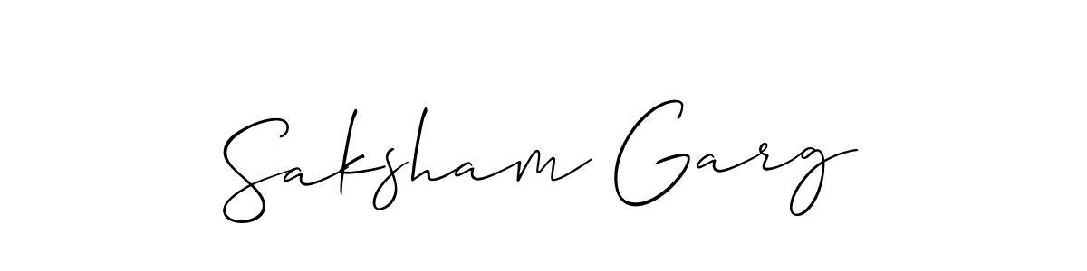 Make a short Saksham Garg signature style. Manage your documents anywhere anytime using Allison_Script. Create and add eSignatures, submit forms, share and send files easily. Saksham Garg signature style 2 images and pictures png