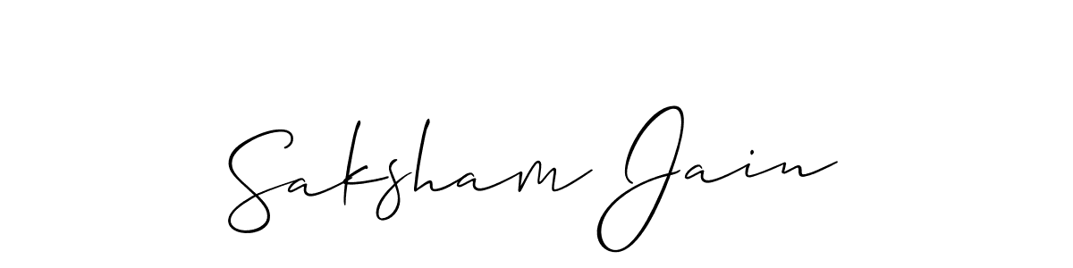 Saksham Jain stylish signature style. Best Handwritten Sign (Allison_Script) for my name. Handwritten Signature Collection Ideas for my name Saksham Jain. Saksham Jain signature style 2 images and pictures png