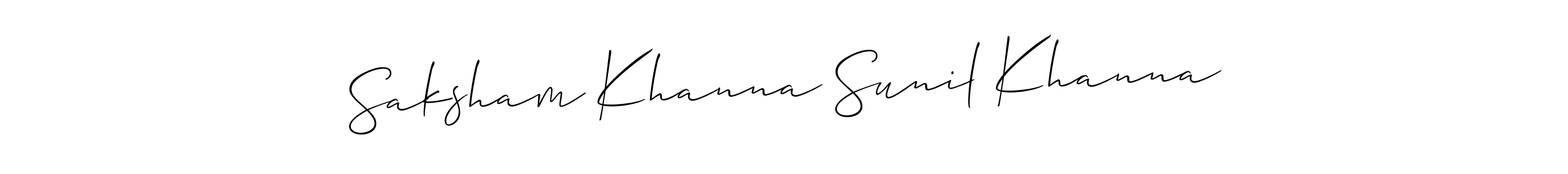 Make a beautiful signature design for name Saksham Khanna Sunil Khanna. With this signature (Allison_Script) style, you can create a handwritten signature for free. Saksham Khanna Sunil Khanna signature style 2 images and pictures png