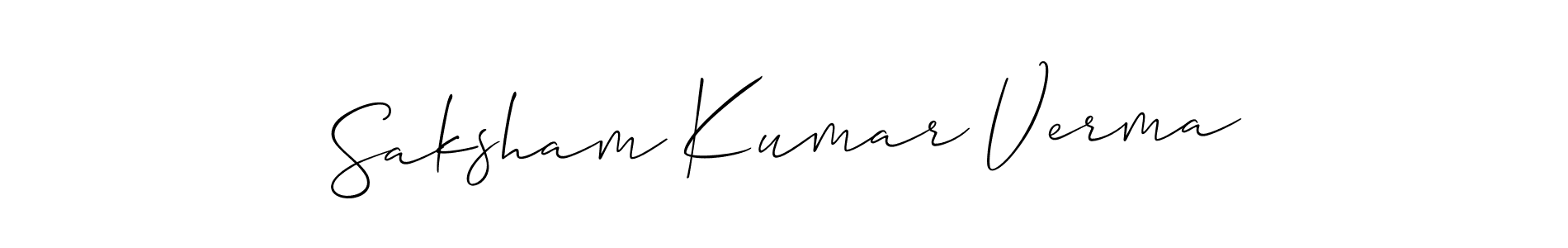 Use a signature maker to create a handwritten signature online. With this signature software, you can design (Allison_Script) your own signature for name Saksham Kumar Verma. Saksham Kumar Verma signature style 2 images and pictures png