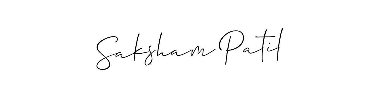 Also we have Saksham Patil name is the best signature style. Create professional handwritten signature collection using Allison_Script autograph style. Saksham Patil signature style 2 images and pictures png