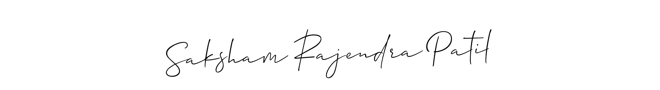 This is the best signature style for the Saksham Rajendra Patil name. Also you like these signature font (Allison_Script). Mix name signature. Saksham Rajendra Patil signature style 2 images and pictures png
