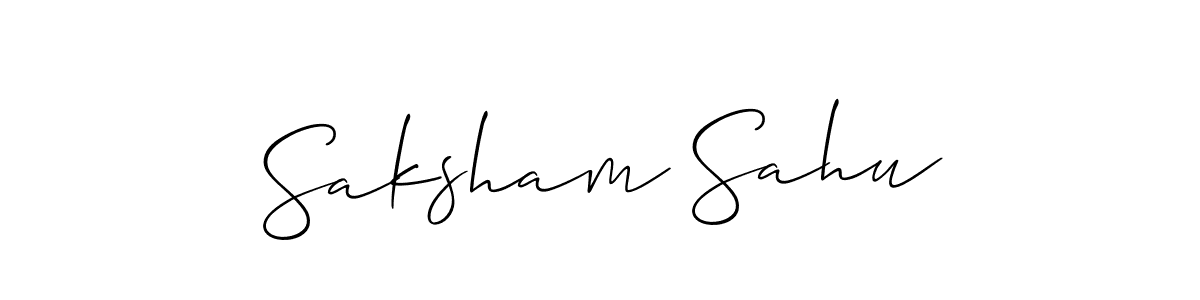Similarly Allison_Script is the best handwritten signature design. Signature creator online .You can use it as an online autograph creator for name Saksham Sahu. Saksham Sahu signature style 2 images and pictures png