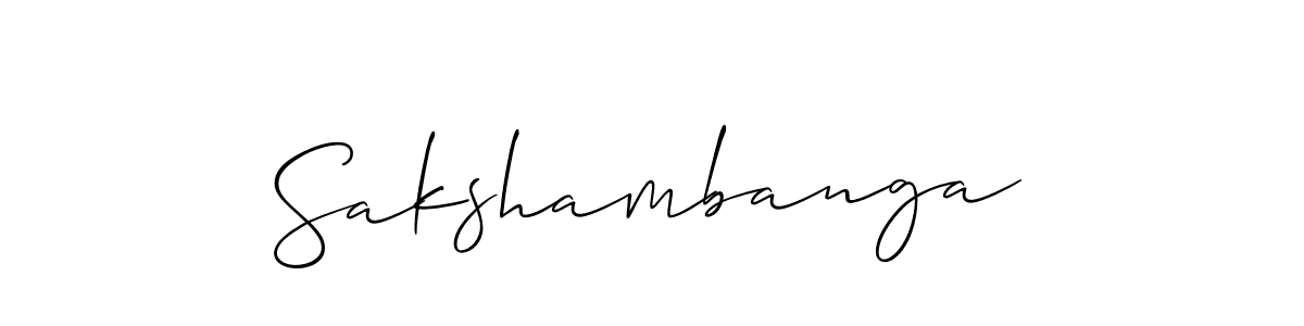 Design your own signature with our free online signature maker. With this signature software, you can create a handwritten (Allison_Script) signature for name Sakshambanga. Sakshambanga signature style 2 images and pictures png