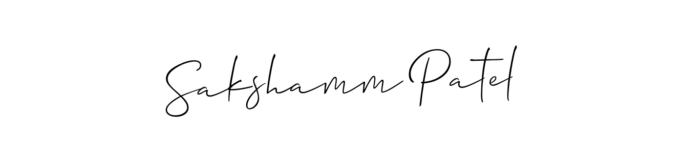 This is the best signature style for the Sakshamm Patel name. Also you like these signature font (Allison_Script). Mix name signature. Sakshamm Patel signature style 2 images and pictures png
