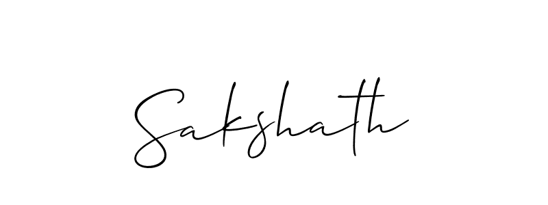 Make a beautiful signature design for name Sakshath. With this signature (Allison_Script) style, you can create a handwritten signature for free. Sakshath signature style 2 images and pictures png