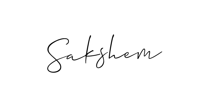 Use a signature maker to create a handwritten signature online. With this signature software, you can design (Allison_Script) your own signature for name Sakshem. Sakshem signature style 2 images and pictures png