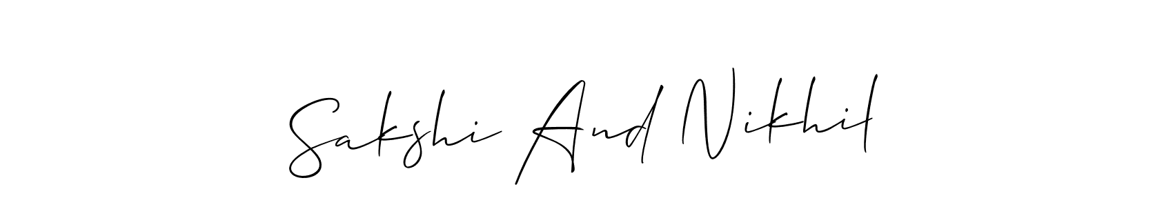 How to make Sakshi And Nikhil signature? Allison_Script is a professional autograph style. Create handwritten signature for Sakshi And Nikhil name. Sakshi And Nikhil signature style 2 images and pictures png