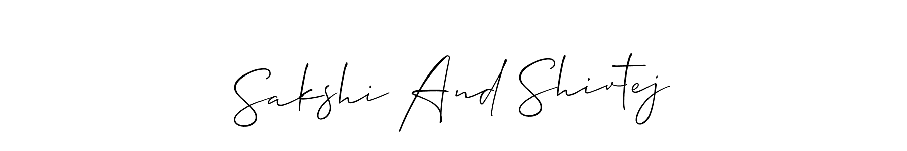 Check out images of Autograph of Sakshi And Shivtej name. Actor Sakshi And Shivtej Signature Style. Allison_Script is a professional sign style online. Sakshi And Shivtej signature style 2 images and pictures png