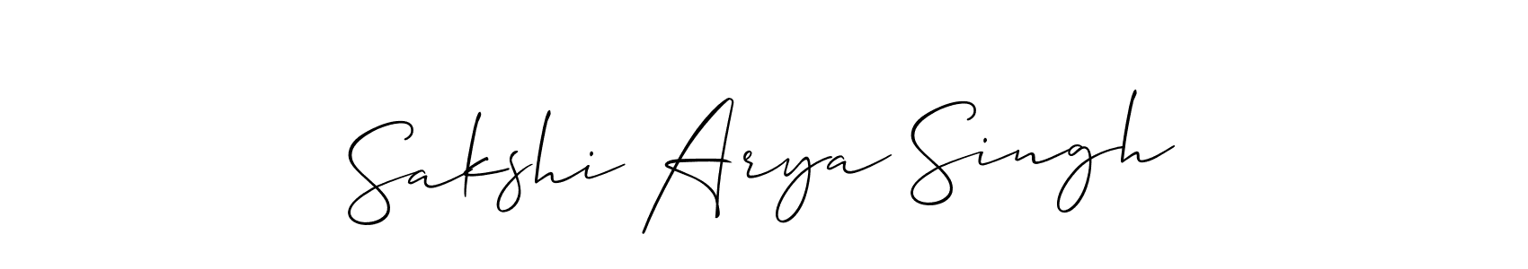 The best way (Allison_Script) to make a short signature is to pick only two or three words in your name. The name Sakshi Arya Singh include a total of six letters. For converting this name. Sakshi Arya Singh signature style 2 images and pictures png