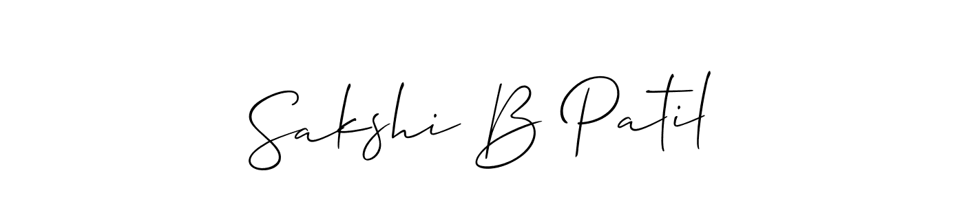 Also You can easily find your signature by using the search form. We will create Sakshi B Patil name handwritten signature images for you free of cost using Allison_Script sign style. Sakshi B Patil signature style 2 images and pictures png