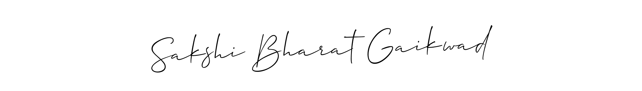 Allison_Script is a professional signature style that is perfect for those who want to add a touch of class to their signature. It is also a great choice for those who want to make their signature more unique. Get Sakshi Bharat Gaikwad name to fancy signature for free. Sakshi Bharat Gaikwad signature style 2 images and pictures png