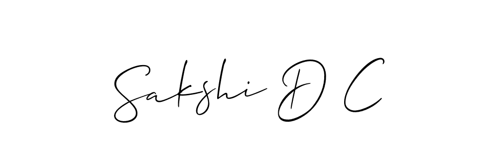 How to make Sakshi D C signature? Allison_Script is a professional autograph style. Create handwritten signature for Sakshi D C name. Sakshi D C signature style 2 images and pictures png